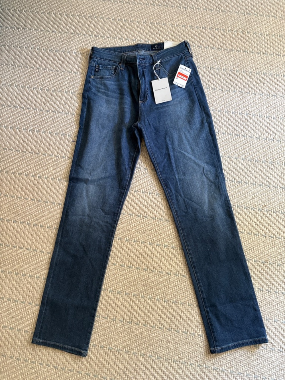 AG Adriano Goldschmied Men's Dark Indigo Straight Jeans MARI